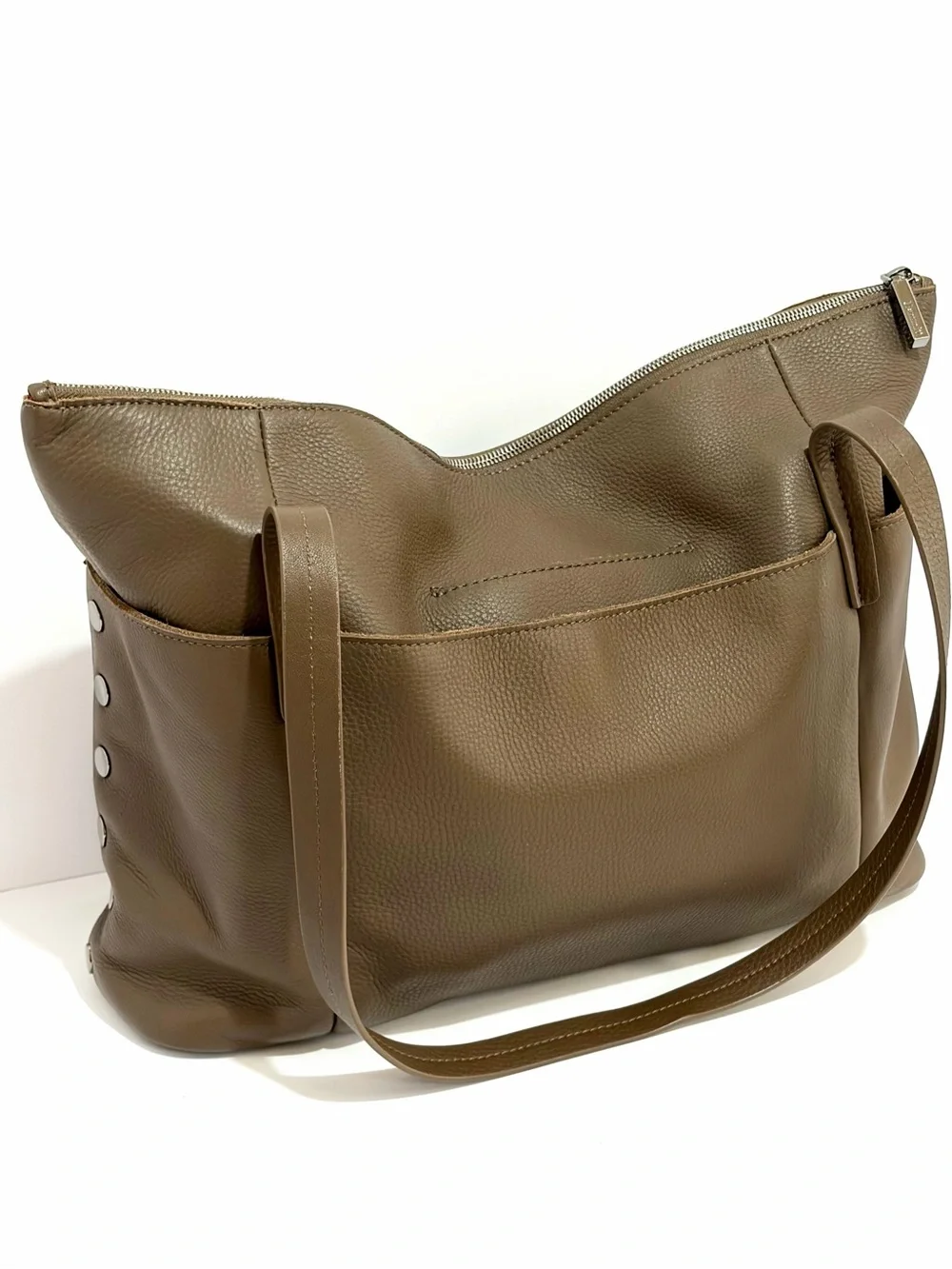 Hammitt Addie Large Leather Tote Bag In Olivine With Gunmetal Hardware EUC!!